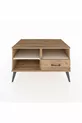 Commode Kronos à 2 étagères et 1 tiroir Pin-Pierre d'argile/Pin
