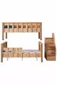 Bunk Bed, Deluxe Detachable Bunk Bed Elite 3-Door Wardrobe