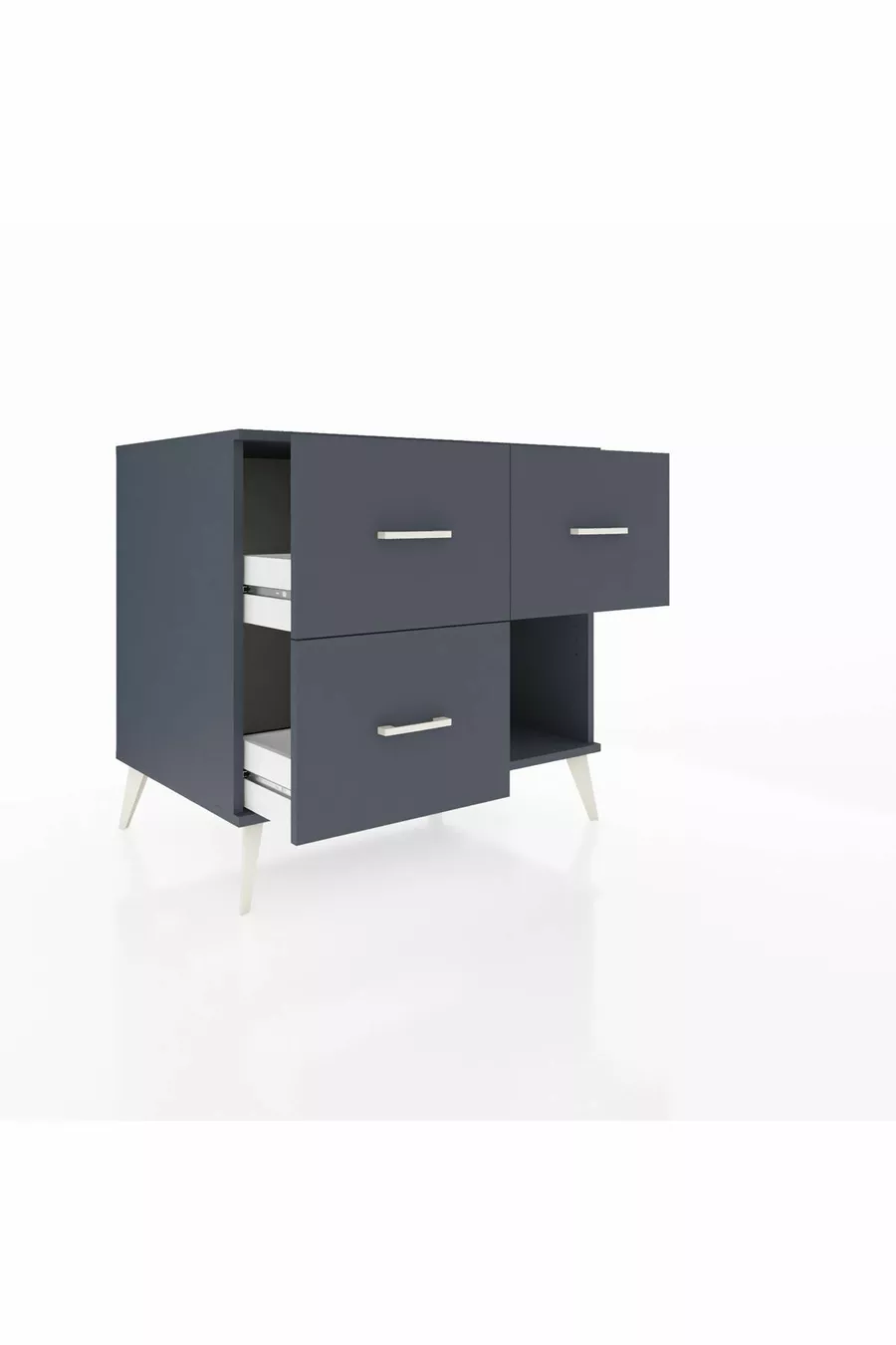 Commode Kronos 3 tiroirs Anthracite-Anthracite