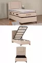 Base ortopédique avec tiroirs crème (TÊTE DE LIT ET MATELAS NON INCLUS)