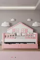 % Materiale MDF Letto Montessori per Bambini con Baldacchino, Rosa
