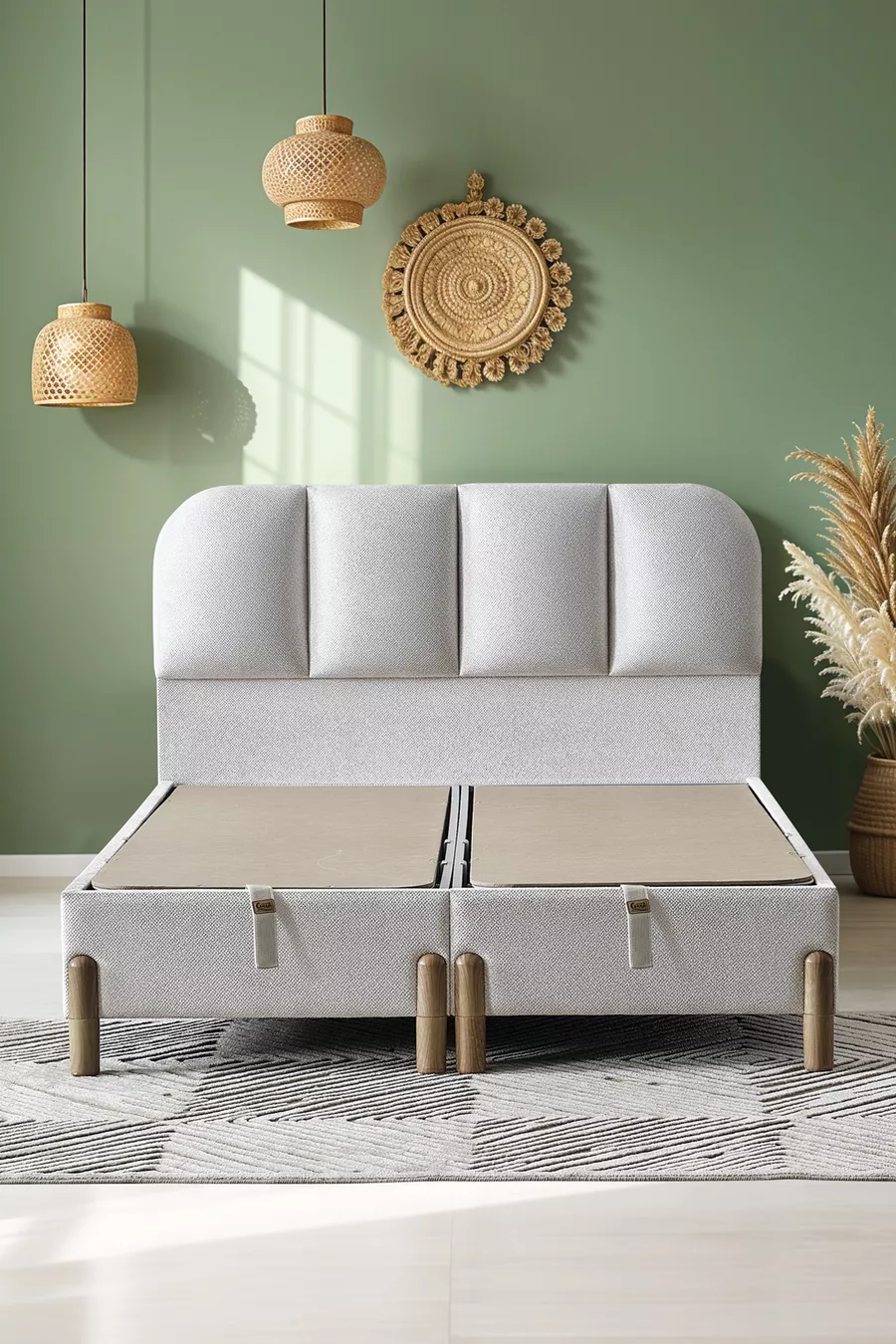 Set di Comfort Matrimoniale Bohem Prime – Materasso a Molle Tasche + Rete Contenitore + Testiera