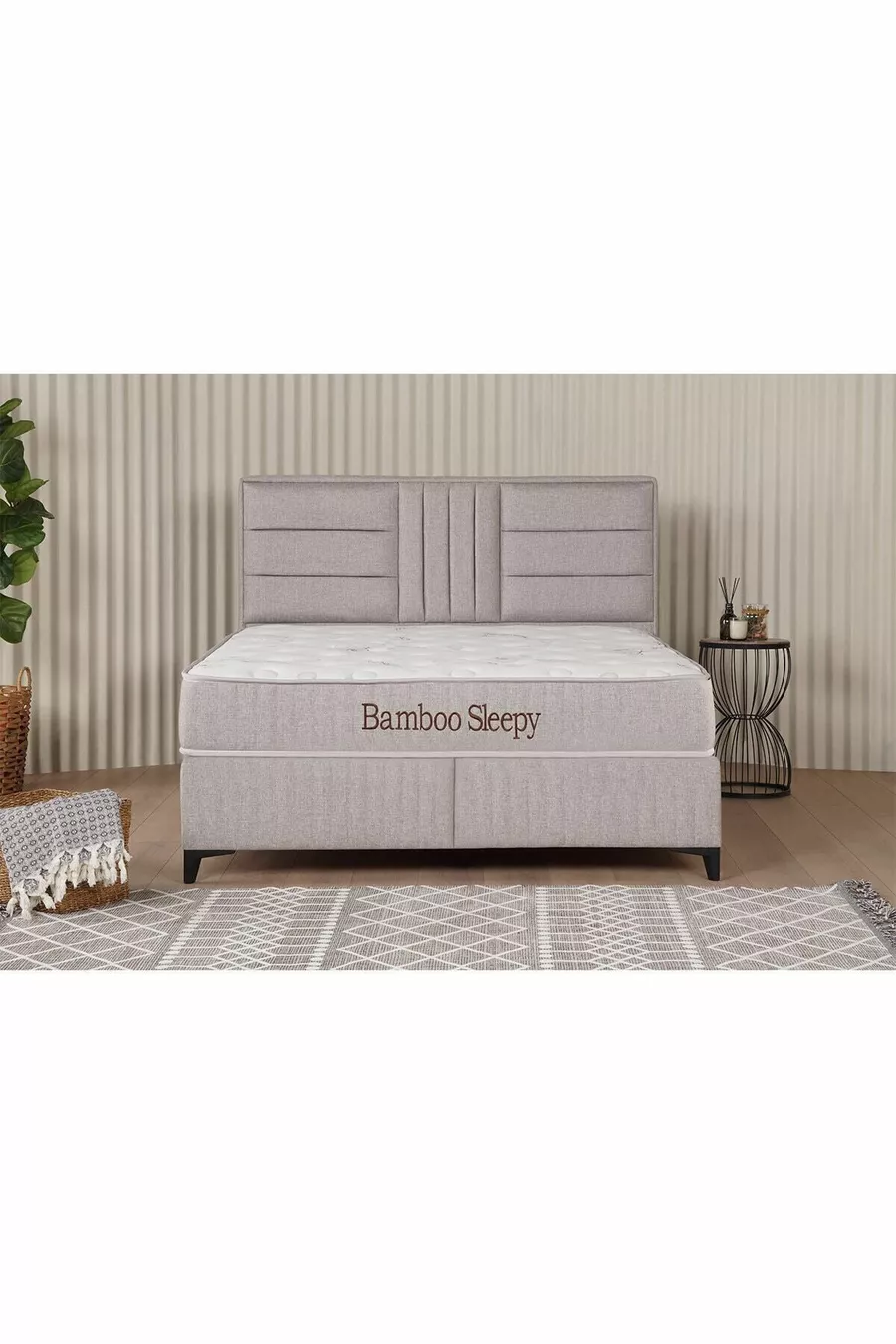Ensemble de lit avec sommier, tête de lit et rangement Bamboo Sleepy