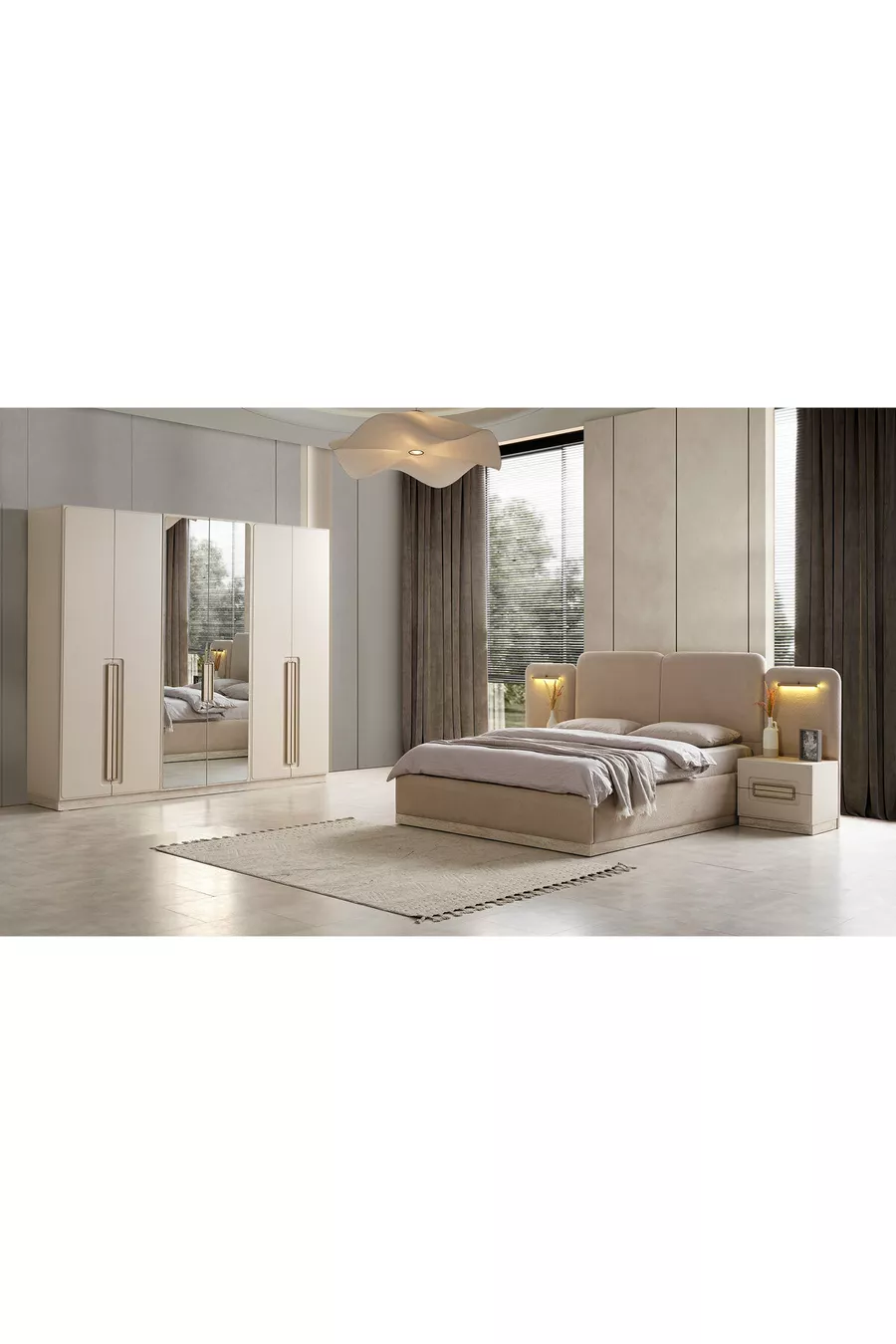 Camera da Letto con Base Oliver - Con Ante dei Mobili