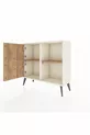 Commode Arges 2 étagères 2 portes Pierre de lune-Pin
