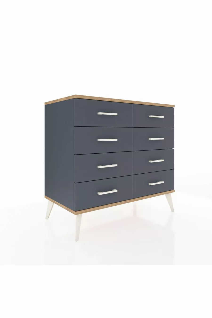 Commode Hyperion 8 tiroirs Anthracite-Cèdre/Anthracite