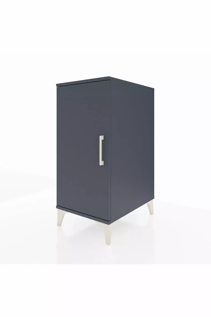 Table de chevet Kronos avec 2 étagères et 1 porte Anthracite-Anthracite