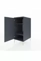 Table de chevet Kronos avec 2 étagères et 1 porte Anthracite-Anthracite
