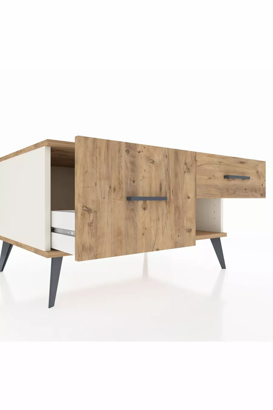 Commode Kronos 2 tiroirs Pierre de lune-Pin