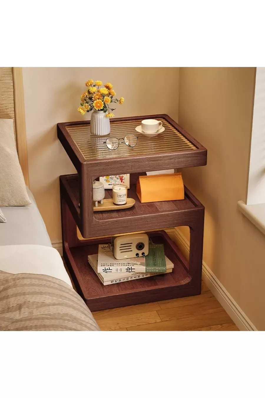 Table de chevet en bois