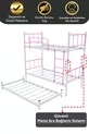 Letto a castello Tekno con cassetti, compatibile per 3 persone, colore rosa chiaro, in metallo