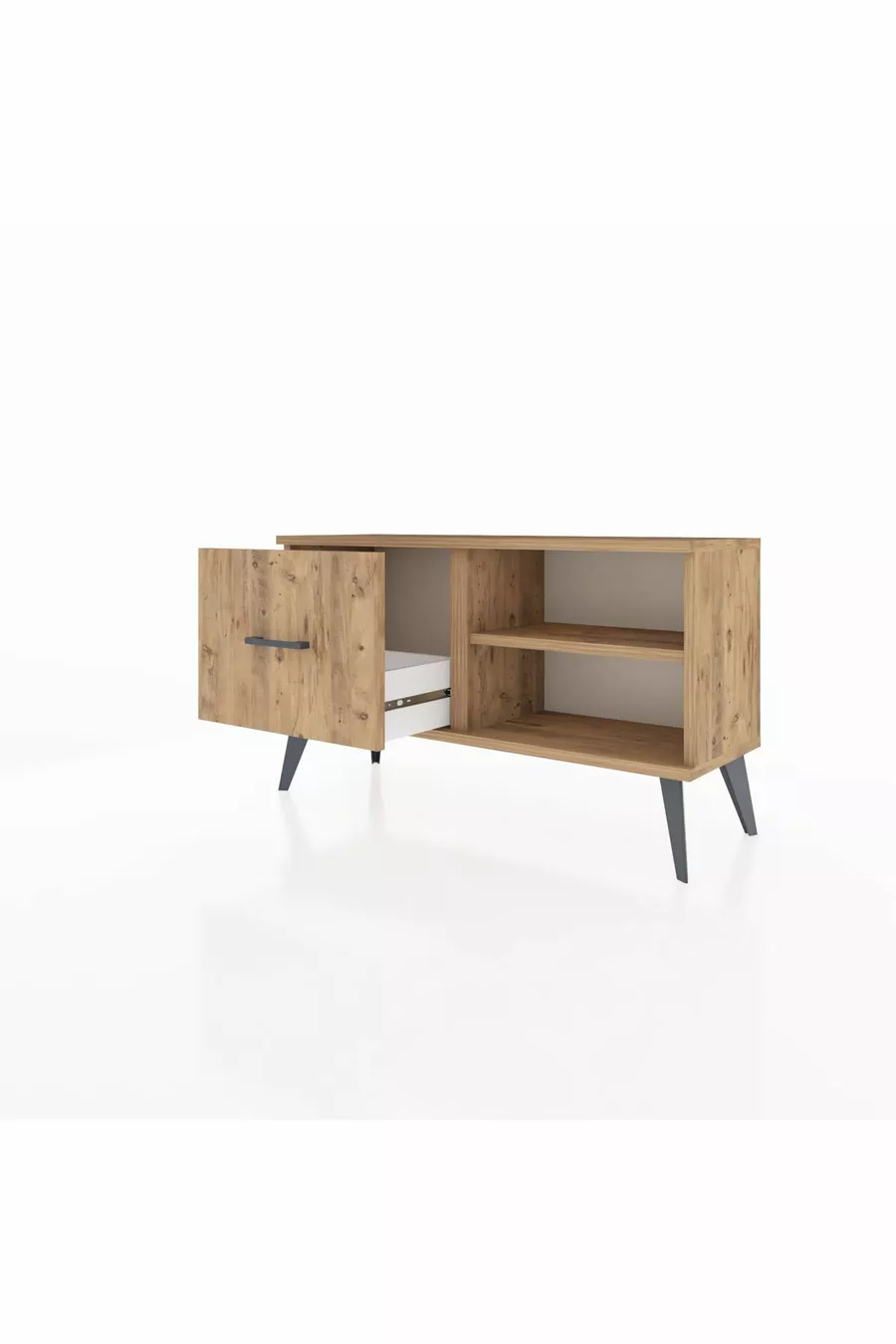 Commode Arges à une étagère et un tiroir, pin-pin