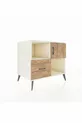 Commode Kronos 2 étagères avec un tiroir et une porte seule Pierre de lune-Pin