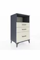 Commode Hyperion à une étagère et 3 tiroirs, anthracite-ardoise