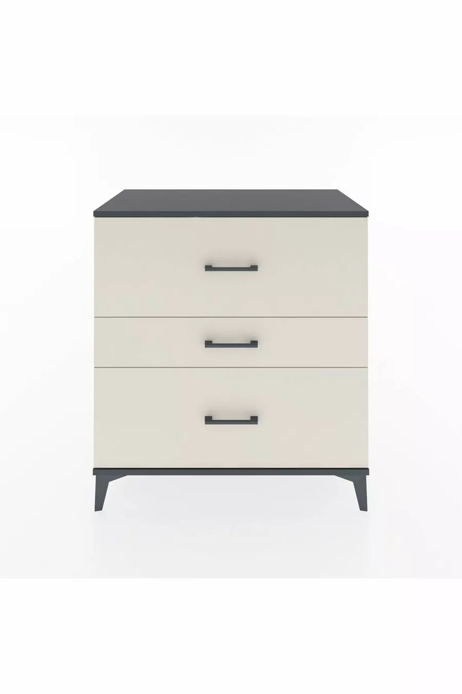 Commode Hyperion 3 tiroirs Anthracite-Pierres de lune