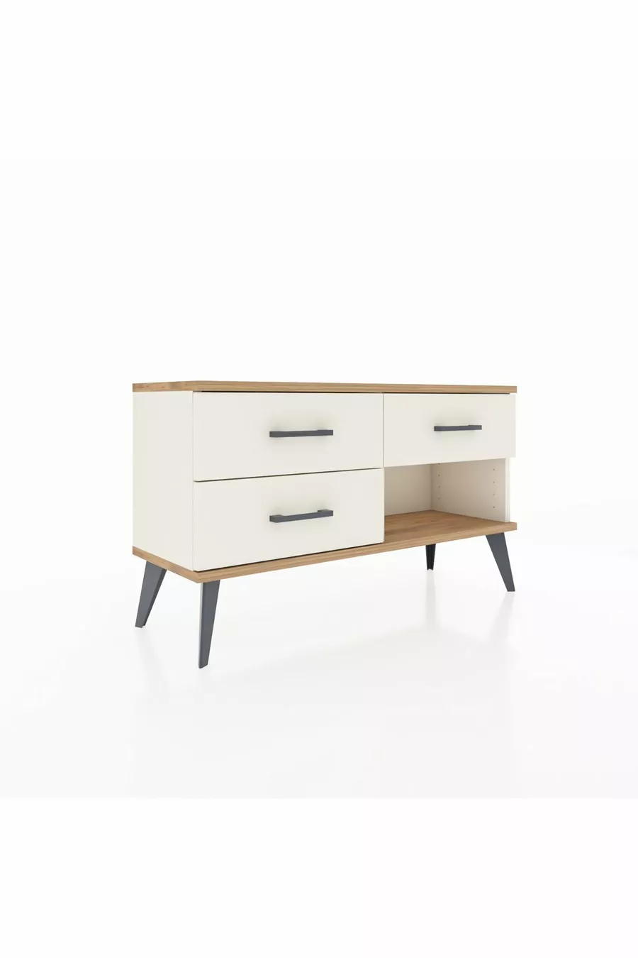 Commode Arges 3 tiroirs Pierre d'Agate-Pin/Pierre d'Agate