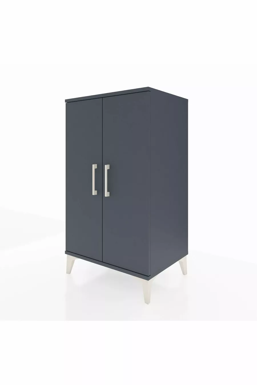 Commode Hyperion 2 étagères 2 portes Anthracite-Anthracite