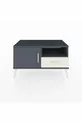Commode Hyperion 2 étagères avec 1 tiroir et 1 porte, Anthracite-Anthracite/Gris pierre