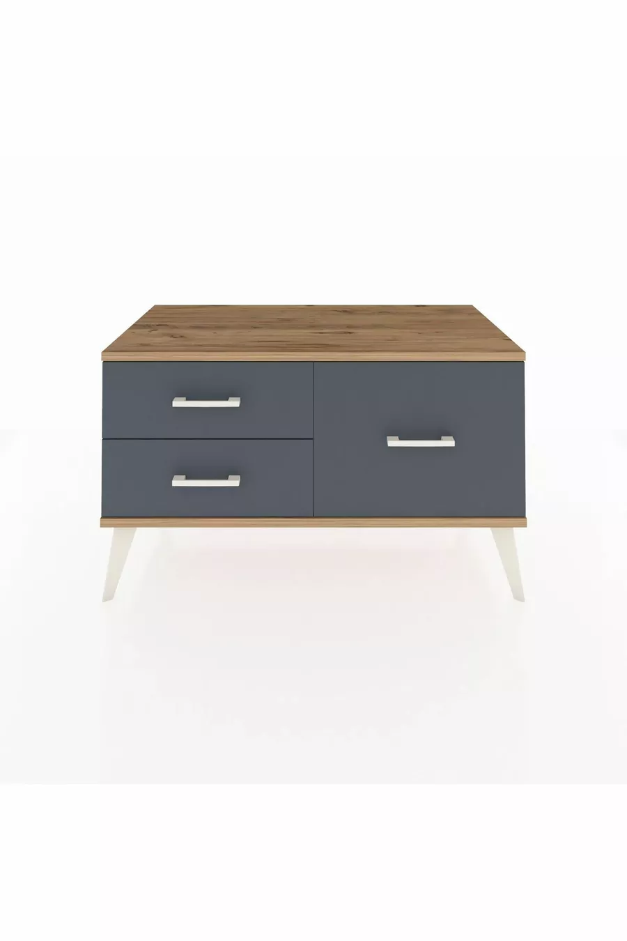 Commode Hyperion 3 étagères Pierre de Lune-Épicéa/Anthracite