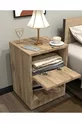 Bedside table with lock and secret compartment, MDF, delivered assembled, no assembly required