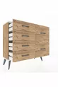 Commode Arges 6 tiroirs Pin-Silex/Pin