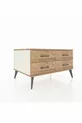 Commode Kronos 4 étagères Pierre de Lune-Pin