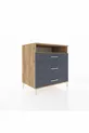 Commode Kronos à une étagère et trois tiroirs en pin-anthracite