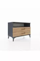 Commode Hyperion à une étagère et 2 tiroirs Anthracite-Pin