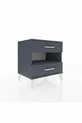 Hyperion Nightstand with Single Shelf and 2 Drawers Anthracite-Anthracite