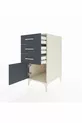 Kronos Table de Chevet 3 Tiroirs avec 1 Porte Mésolithique-Anthracite
