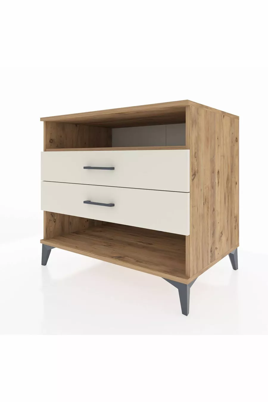 Kronos Kommode Ein Regal 2 Schubladen Kiefer-Marmor