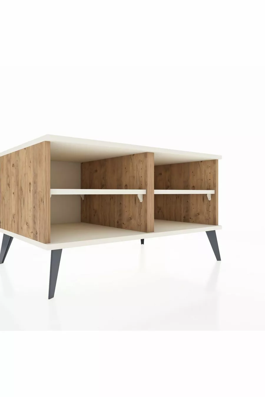 Commode Kronos à 2 étagères en pin et pierre d'achim