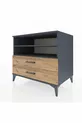 Commode Kronos 2 étagères 2 tiroirs Anthracite-Bois de pin