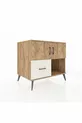 Commode Kronos avec 2 étagères, 1 tiroir, 2 portes, en pin-Pin/Grès