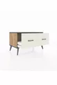 Commode Hyperion 2 tiroirs Pin-Anthracite/Gris pierre