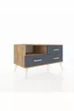 Commode Hyperion à une étagère et trois tiroirs Pin-Pin/Anthracite