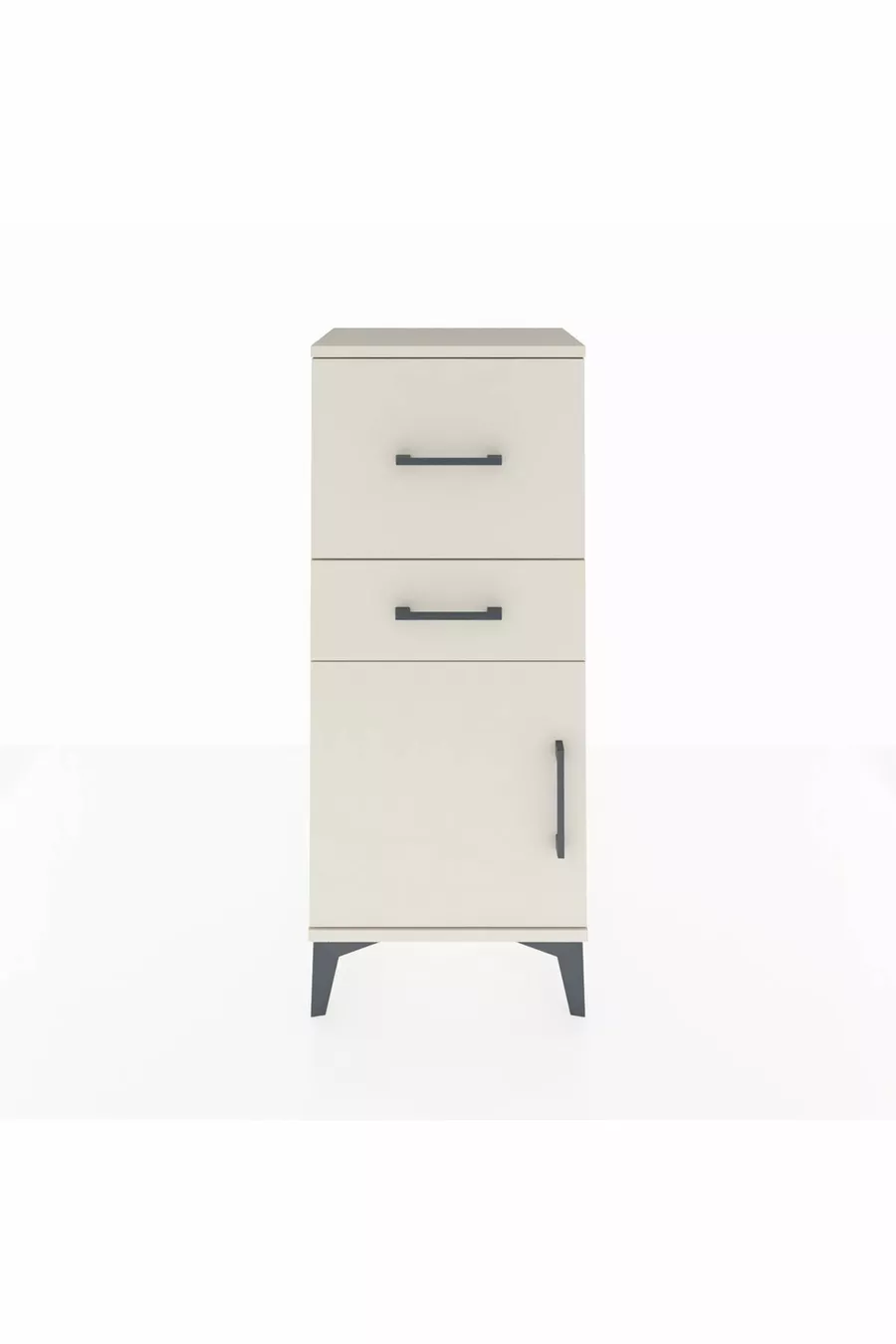 Arges Commode Single Shelf 2 Drawers Single Door Moonstone-Moonstone