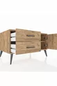 Commode Kronos avec une étagère, 2 tiroirs et une porte, pin-pin