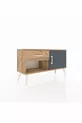 Arges Dressoir Met Eén Plank, Eén Lade En Eén Deur, Den/Merbau-Antraciet