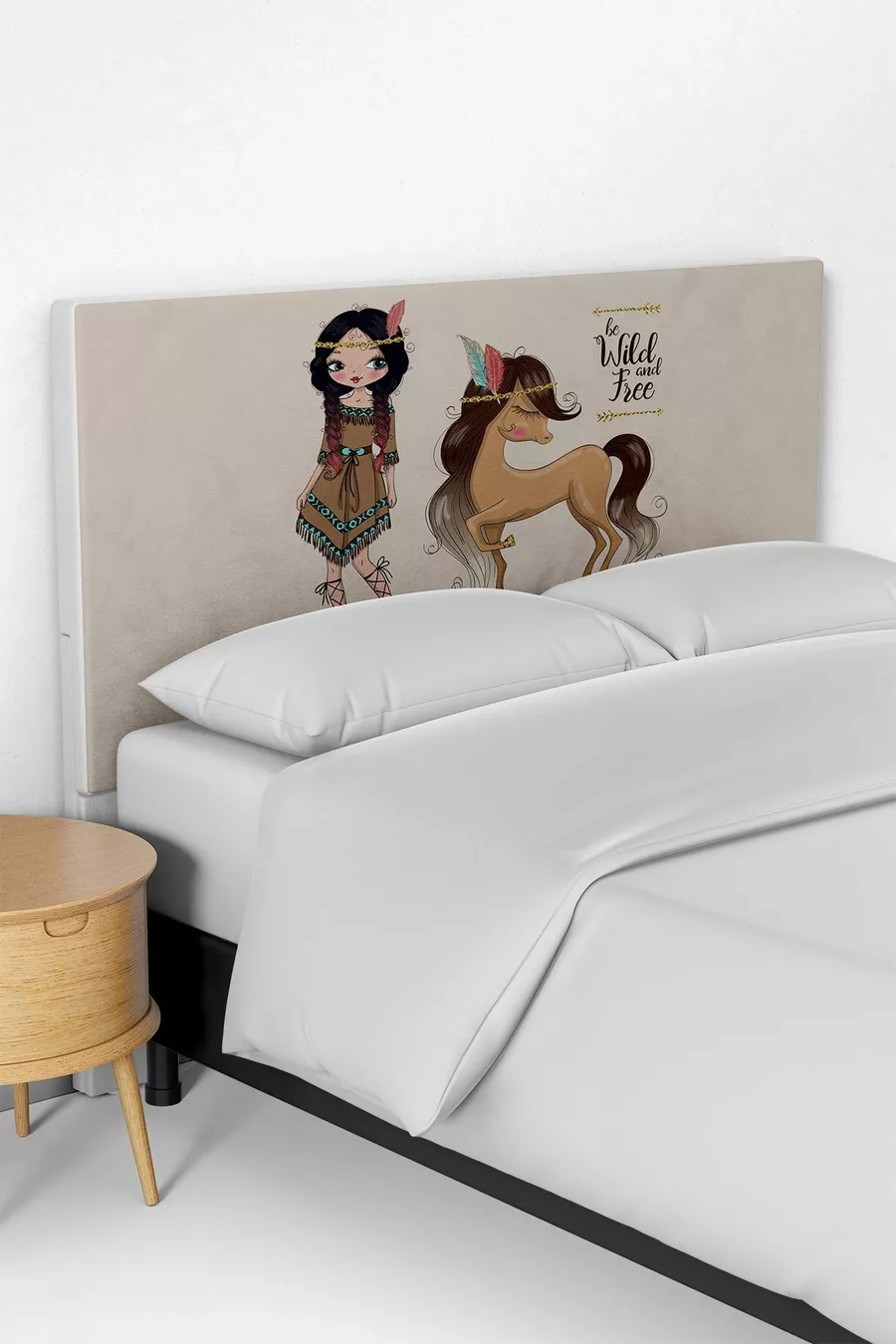Copriletto con Testata Letto Bambini con Motivo Indiano