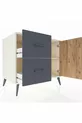 Commode Kronos à une étagère, 2 tiroirs, 1 porte, Pierre de Lune/Pin/Anthracite