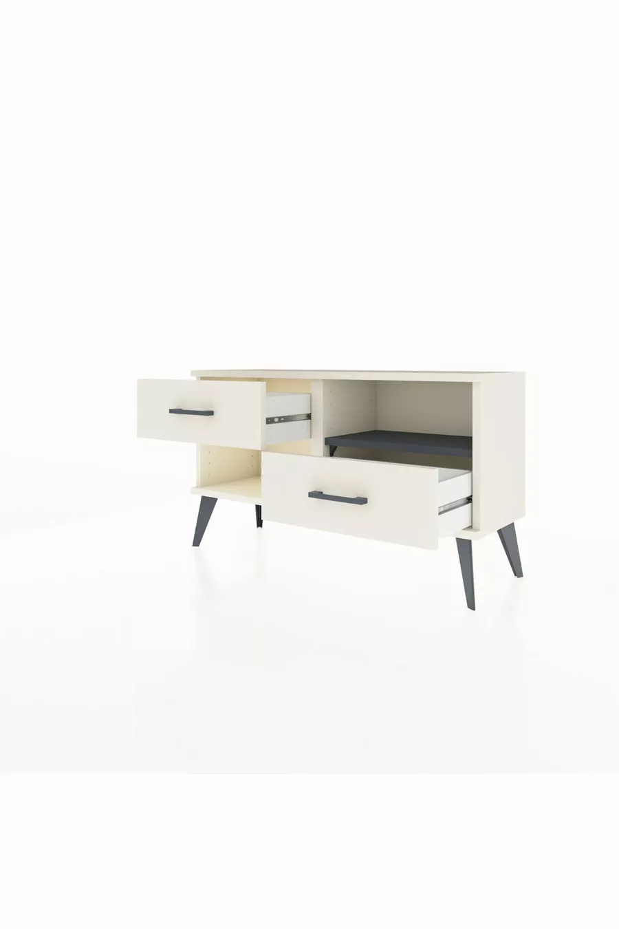 Arges Dressoir Enkelplank 2 Lade Aytaşı-Antraciet/Aytaşı