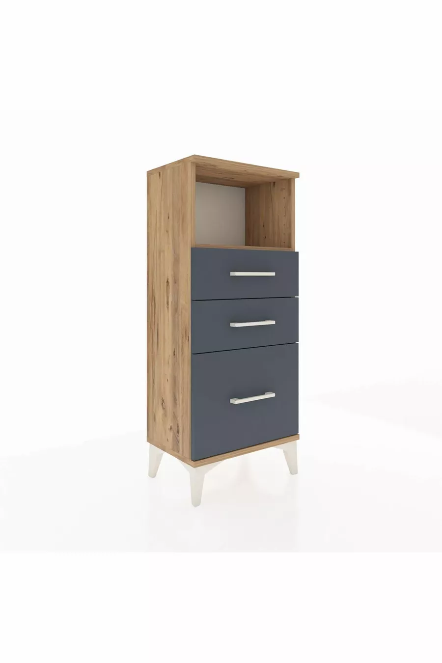 Arges Commode Single Shelf 3 Drawers Pine-Anthracite
