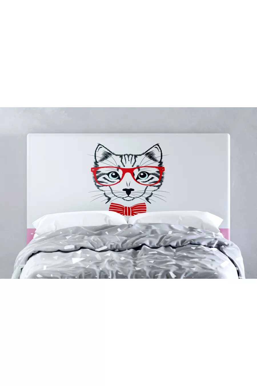 Housse de tête de lit Baza Chat à Lunettes