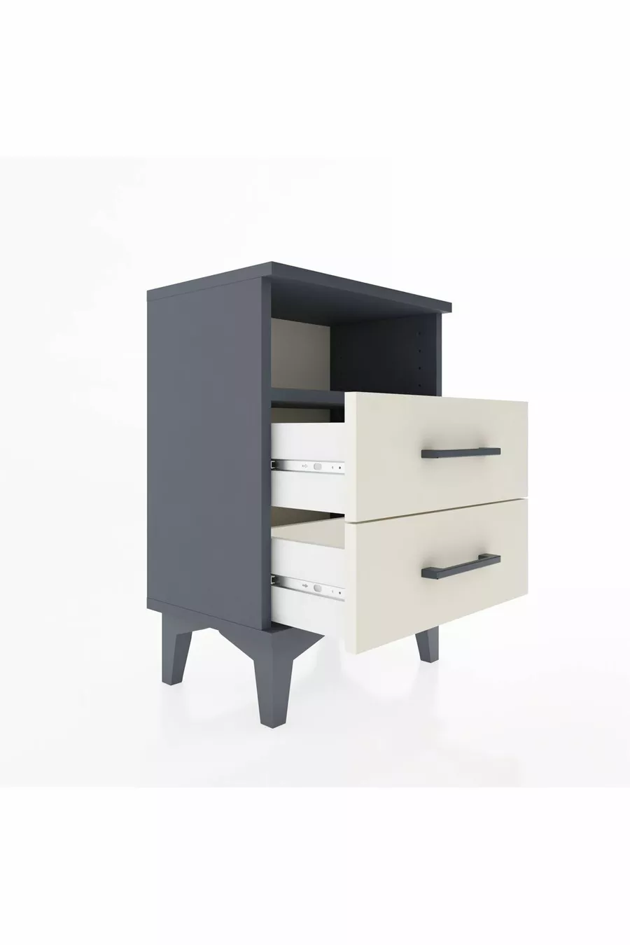 Arges Commode Single Shelf 2 Drawers Anthracite-Attica Marble