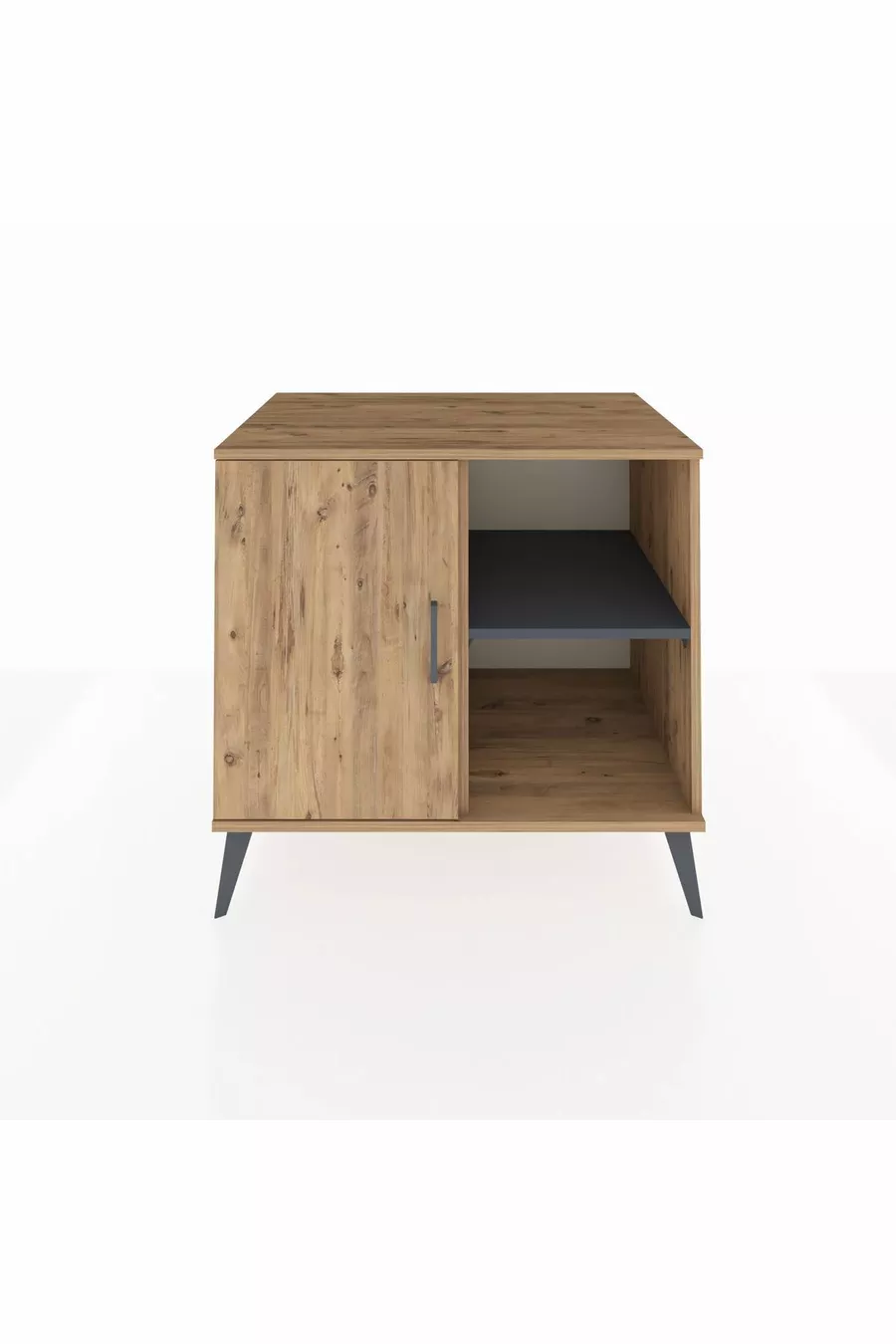 Commode Kronos à 2 étagères avec une porte, pin-pin/anthracite