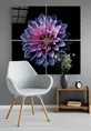 Peinture sur verre Quadro de fleurs violettes