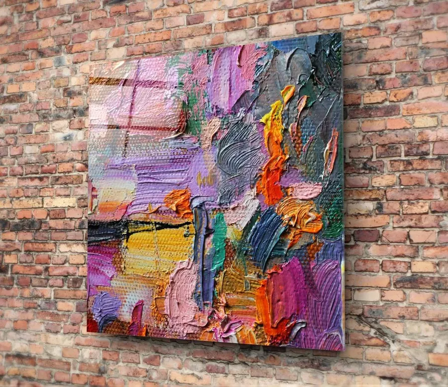 Peinture abstraite sur verre