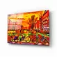 Peinture sur verre de bicyclette et de ville