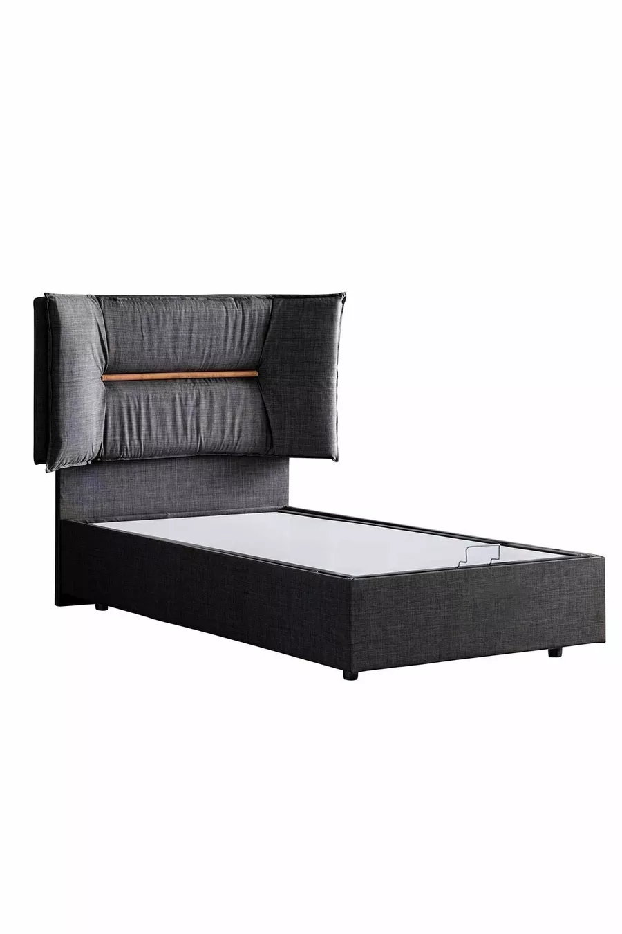 Set double Lisbon, ensemble tête de lit pour lit simple, anthracite